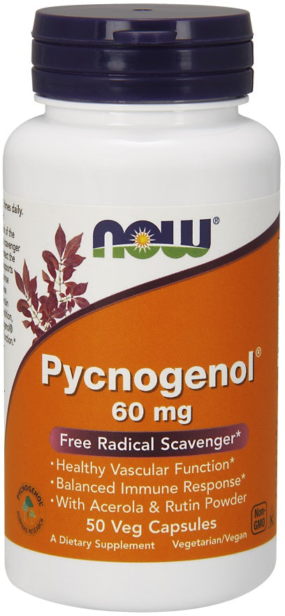 Pycnogenol with Acerola & Rutin Powder, 60mg - 50 vcaps