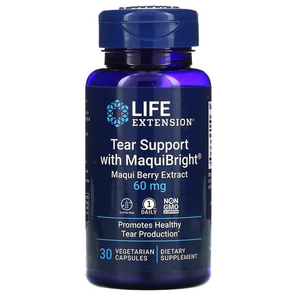Tear Support with MaquiBright (Maqui Berry Extract), 60mg - 30 vcaps