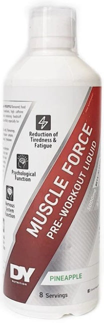 Muscle Force Liquid Pre-Workout, Pineapple - 500 ml.