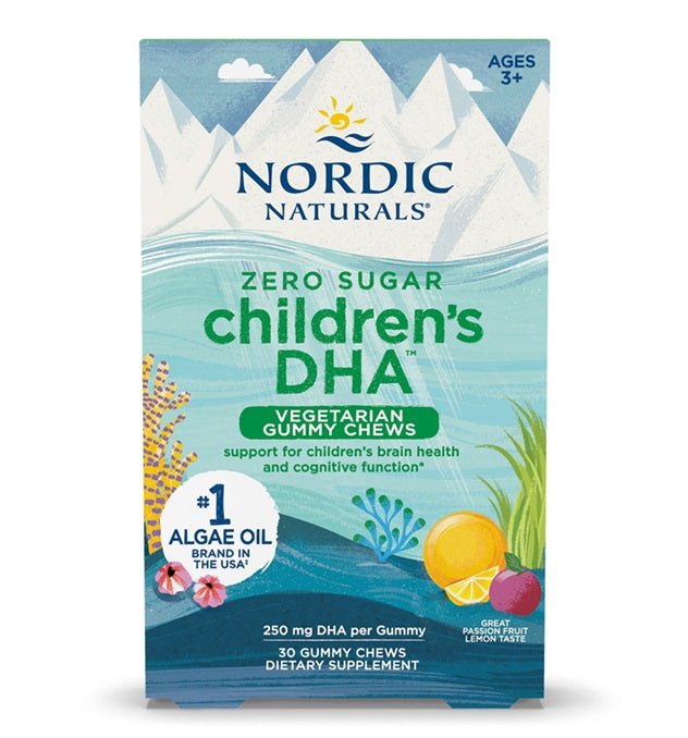 Children's DHA Vegetarian Gummy Chews, 250mg Passion Fruit Lemon - 30 gummies