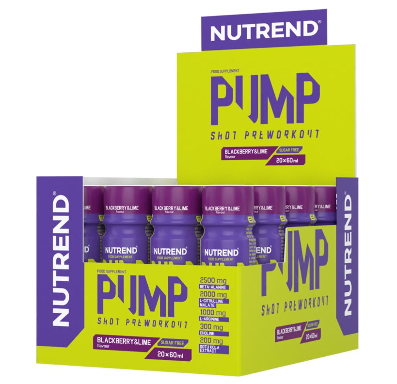 Pump Pre-Workout Shot, Blackberry & Lime - 20 x 60 ml.