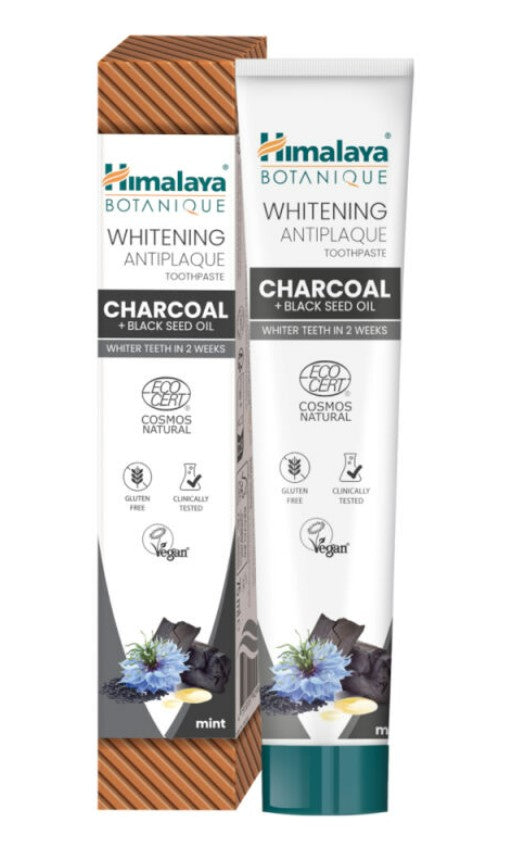 Whitening Antiplaque Toothpaste Charcoal + Black Seed Oil, Mint - 75ml.