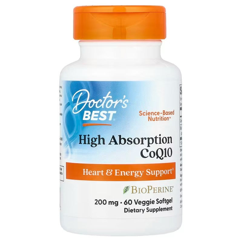 High Absorption CoQ10 with BioPerine, 200mg - 60 veggie softgels